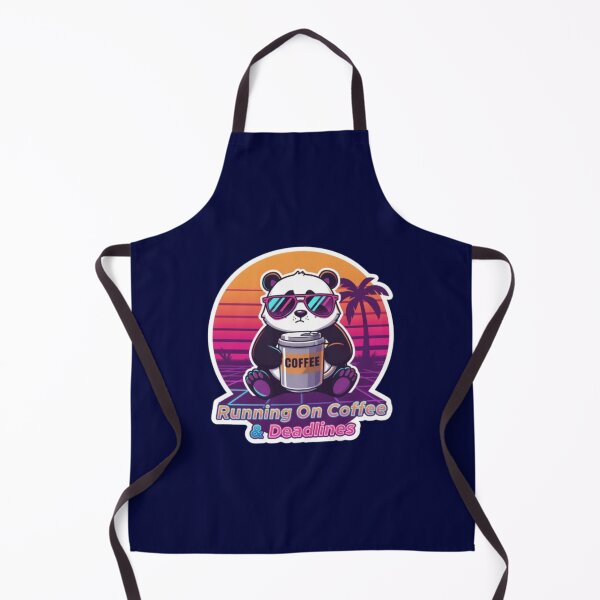 Item preview, Retro Panda Running On Coffee & Deadlines Sticker designed and sold by Chromatic Artistry.