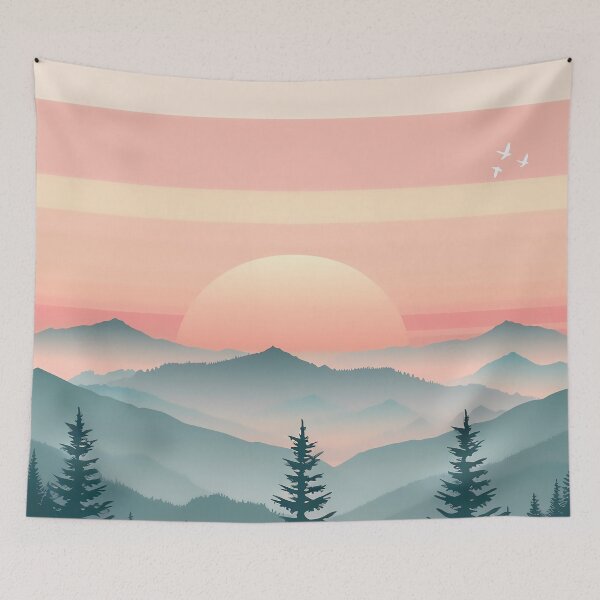 Item preview, Forest Sunset on Mountain designed and sold by felix.illustrates.