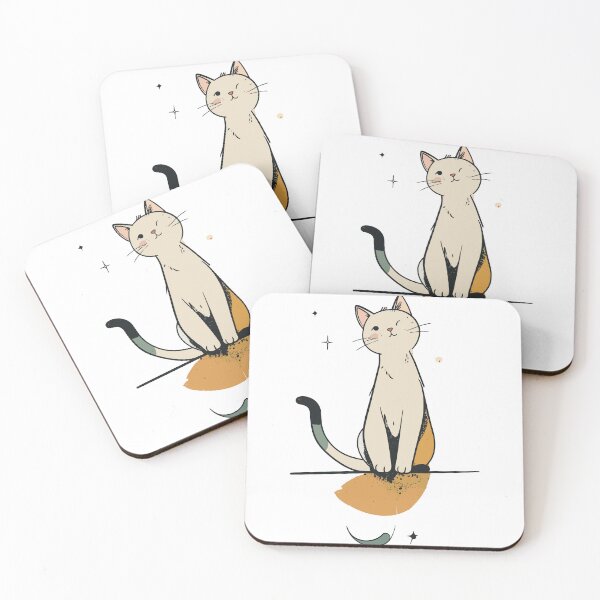 Item preview, Winking White Cat with Orange Patch Minimalist Wall Art designed and sold by BestChoiceService.