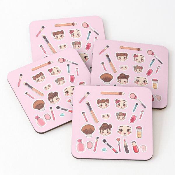 Item preview, Kawaii Makeup Artist Sticker Set – Cute Girls & Beauty Tools designed and sold by Yasmine Mohammed.