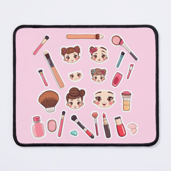Item preview, Kawaii Makeup Artist Sticker Set – Cute Girls & Beauty Tools designed and sold by Yasmine Mohammed.