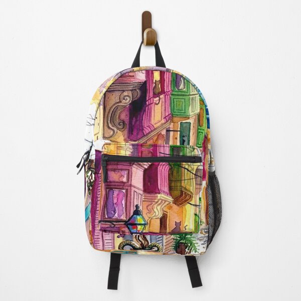 Item preview, Vintage Mediterranean Village Street Watercolor Illustration designed and sold by posteriocrew.