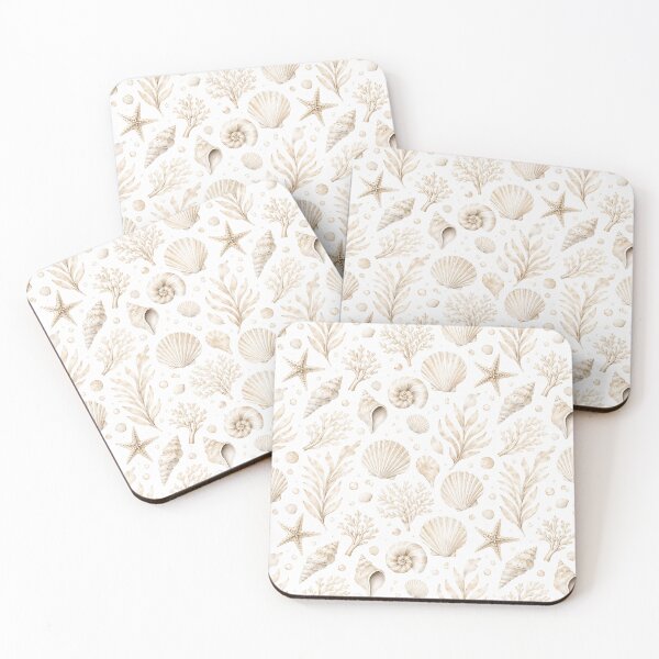 Item preview, White Beige Shells Art designed and sold by AureliasDesignStudio.