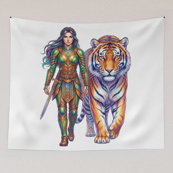 Item preview, The female warrior and the tiger designed and sold by PP&RAINBOW SHOP.