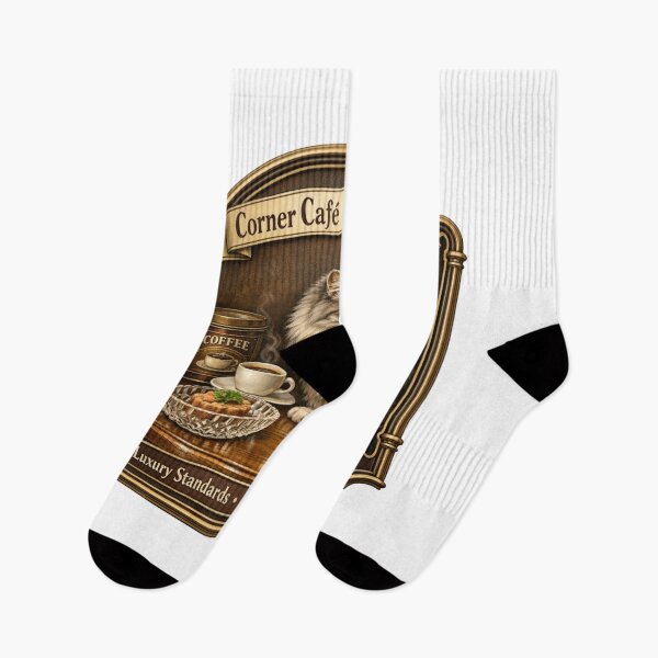 Item preview, Corner Café Budget Critic Funny Cat Coffee Lover Design designed and sold by YMLux.