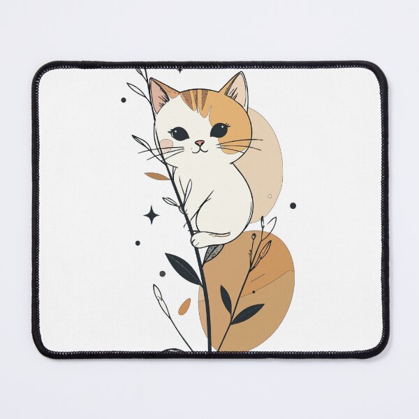 Item preview, Minimalist Cute Kitten on Botanical Branch Celestial Wall Art designed and sold by BestChoiceService.