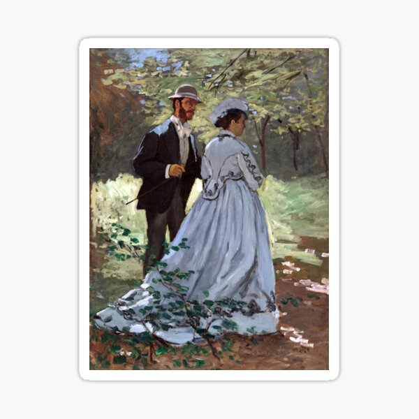 Claude Monet Bazille and Camille Sticker