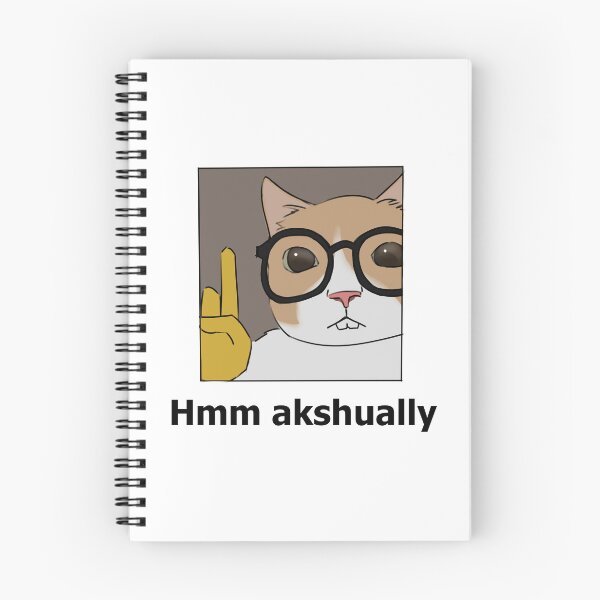 Aperçu de l'œuvre Hmm actually chat meme illustration créée et vendue par Suunart.