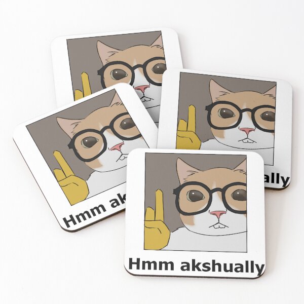 Item preview, Hmm actually cat meme illustration designed and sold by Suunart.