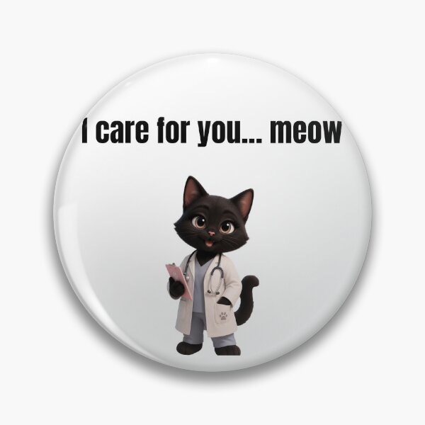 Item preview, I Care For You Meow - Cute 3D Black Doctor Cat designed and sold by PeplumiArt.