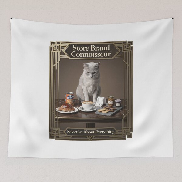 Item preview, Store Brand Connoisseur Funny Cat Coffee Lifestyle Art designed and sold by YMLux.