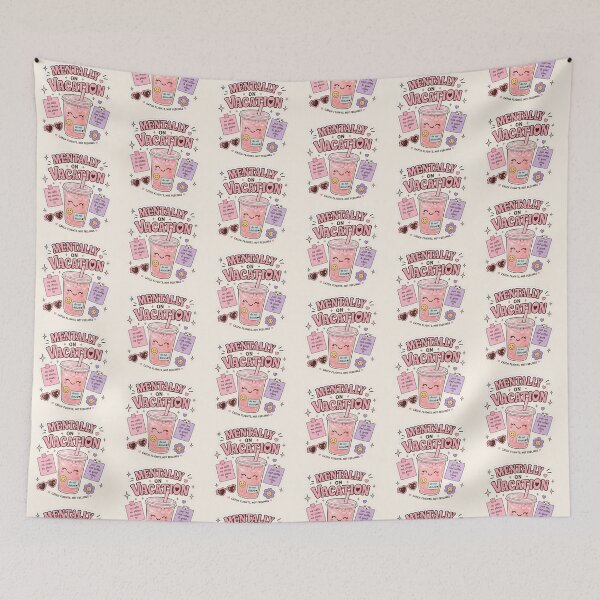 Item preview, Mentally On Vacation Aesthetic Pink Iced Coffee  designed and sold by NinaVibeStudio.