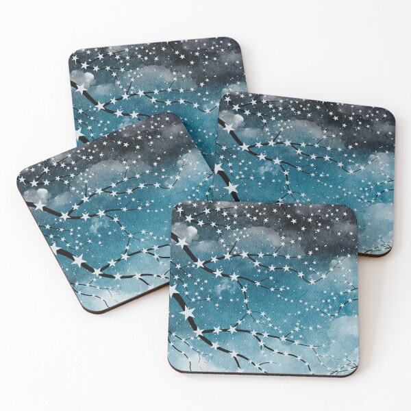 Item preview, Dreamscape Stars on Tree Branches Against Night Sky designed and sold by humnoo.