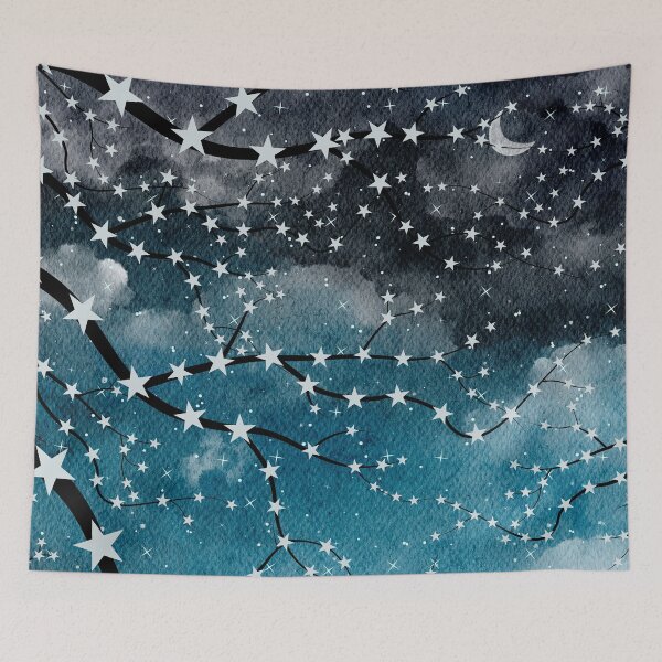 Item preview, Dreamscape Stars on Tree Branches Against Night Sky designed and sold by humnoo.