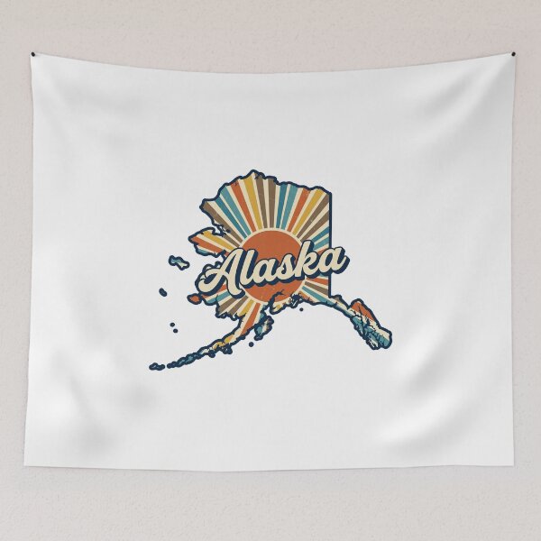 Item preview, Alaska Retro Sunset State Silhouette – Vintage Distressed Design designed and sold by Paper Drip.