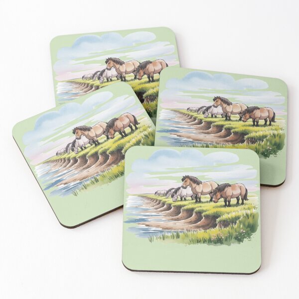 Item preview, Konik horses on the dike designed and sold by 123ks.
