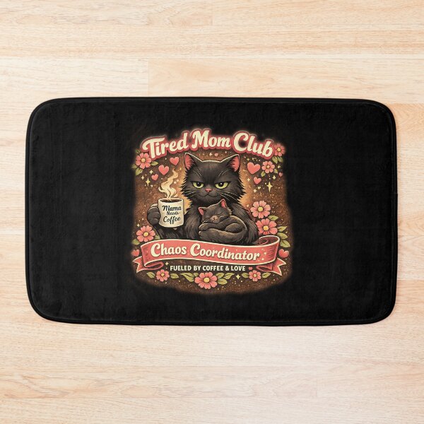 Item preview, Tired Mom Club - Chaos Coordinator Black Cat & Coffee Vintage  designed and sold by Cutie Galore.
