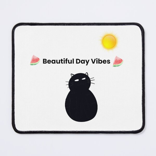 Item preview, Beautiful Day Vibes - Cute Summer Black Cat designed and sold by PeplumiArt.