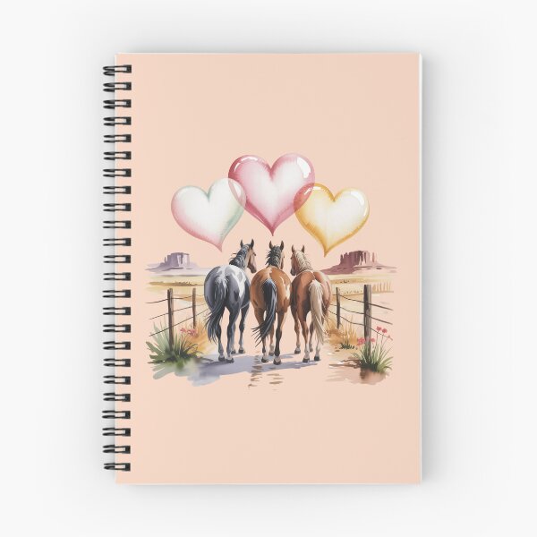 Item preview, three horses walking together from behind on a dusty desert trail, symbolizing love and companionship designed and sold by 123ks.