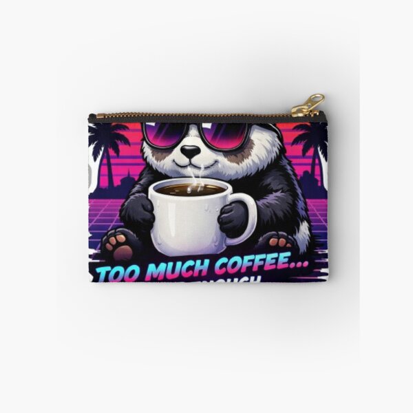 Item preview, Kawaii Panda 80s Aesthetic Synthwave Coffee Quote designed and sold by Chromatic Artistry.