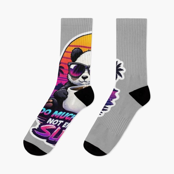 Item preview, Kawaii Panda 80s Aesthetic Synthwave Coffee Quote designed and sold by Chromatic Artistry.