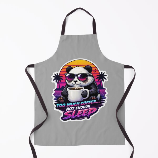 Item preview, Kawaii Panda 80s Aesthetic Synthwave Coffee Quote designed and sold by Chromatic Artistry.