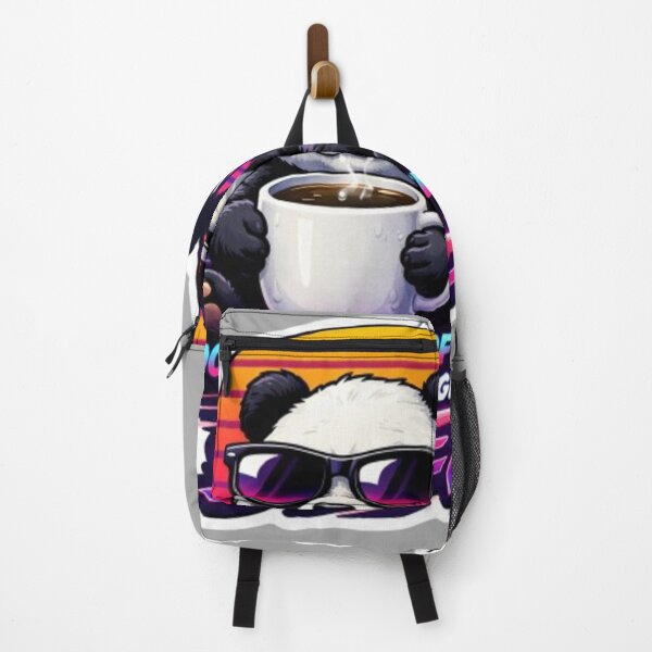 Item preview, Kawaii Panda 80s Aesthetic Synthwave Coffee Quote designed and sold by Chromatic Artistry.