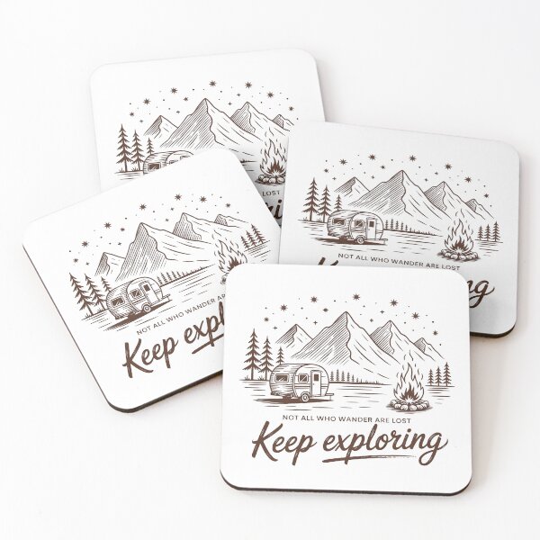 Item preview, Keep Exploring Camping Shirt – Vintage Mountain Camper Adventure Tee designed and sold by JadmeStudio.