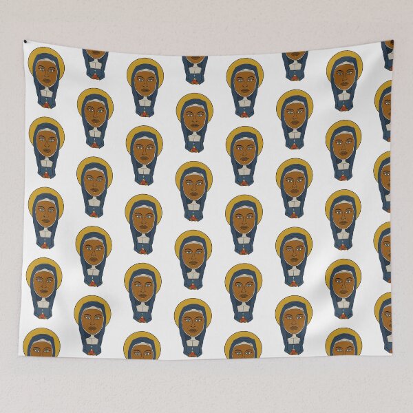 Item preview, Drawing of a black nun with piercings and green eyes. designed and sold by Eric Sintès.