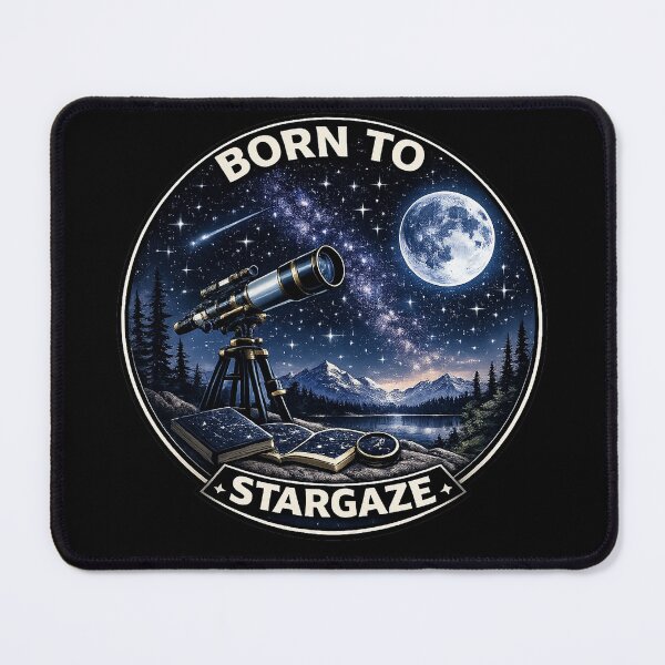 Item preview, Born To Stargaze – Modern Astronomy Telescope Space Design designed and sold by DeepSkyPrints.