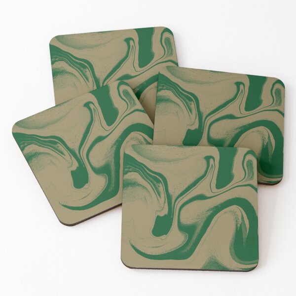 Item preview, Emerald Moss & Sand Marble: Abstract Fluid Art Design designed and sold by CaramelCo.