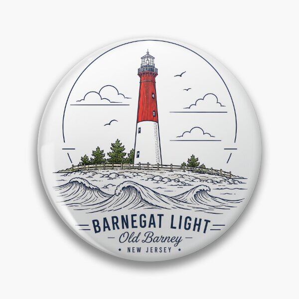 Item preview, Barnegat Light Old Barney Lighthouse Vintage Coastal Design Funny Gifts designed and sold by BadhbhLoot.