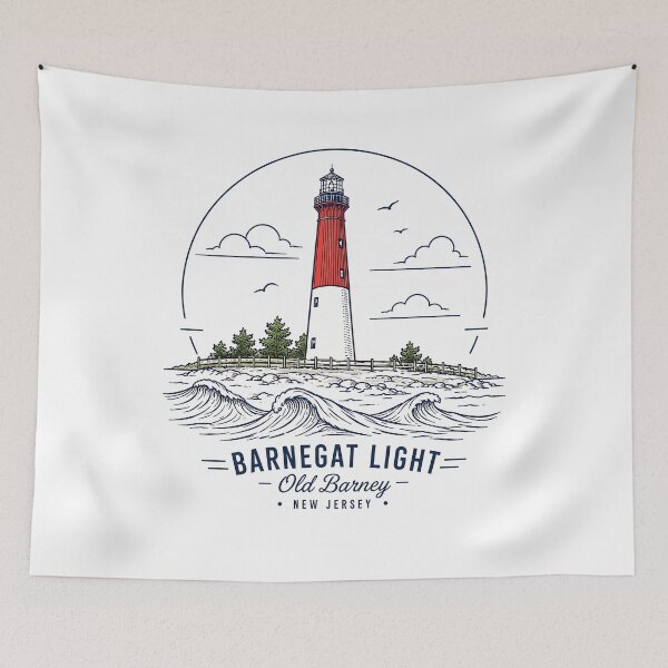 Item preview, Barnegat Light Old Barney Lighthouse Vintage Coastal Design Funny Gifts designed and sold by BadhbhLoot.