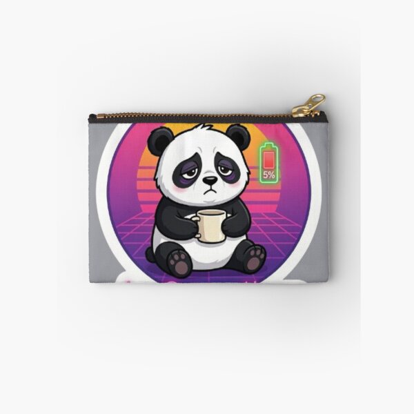 Item preview, Low Battery Human Funny Panda Coffee Sticker designed and sold by Chromatic Artistry.