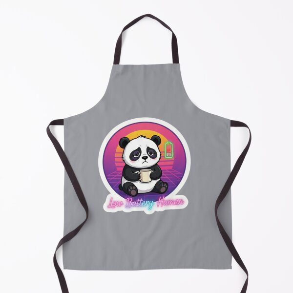 Item preview, Low Battery Human Funny Panda Coffee Sticker designed and sold by Chromatic Artistry.