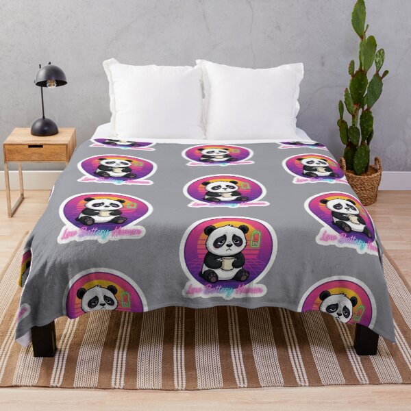 Item preview, Low Battery Human Funny Panda Coffee Sticker designed and sold by Chromatic Artistry.