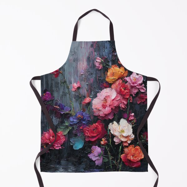 Item preview, Textured flower oil painting dark hues designed and sold by dcrc.