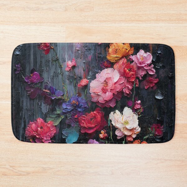 Item preview, Textured flower oil painting dark hues designed and sold by dcrc.