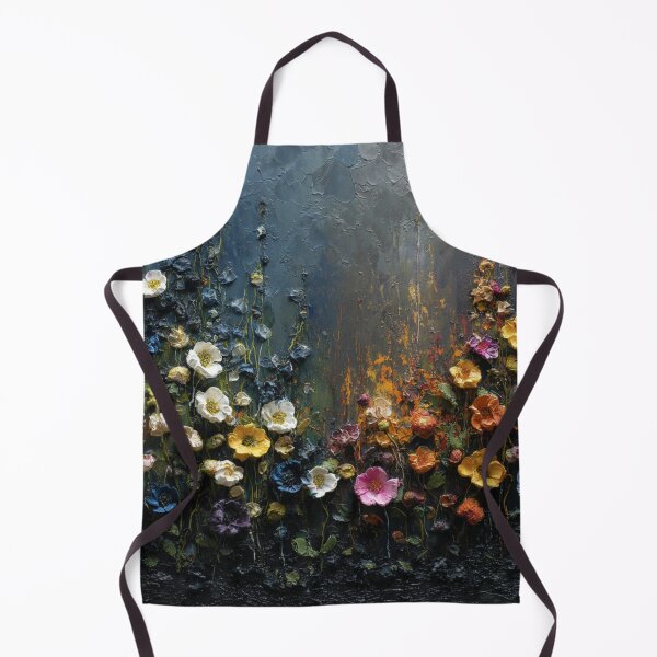 Item preview, Textured flower oil painting dark hues designed and sold by dcrc.