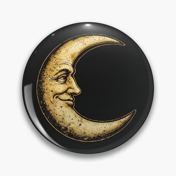 Item preview, Crescent Moon Vintage Distressed Man in the Moon for Retro Lovers designed and sold by RickE.