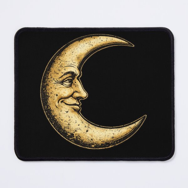 Item preview, Crescent Moon Vintage Distressed Man in the Moon for Retro Lovers designed and sold by RickE.