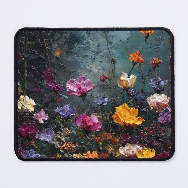 Item preview, Textured flower oil painting dark hues designed and sold by dcrc.
