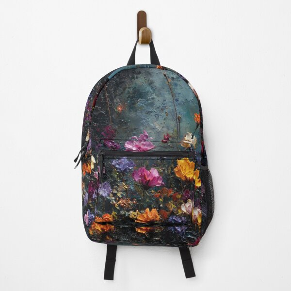 Item preview, Textured flower oil painting dark hues designed and sold by dcrc.