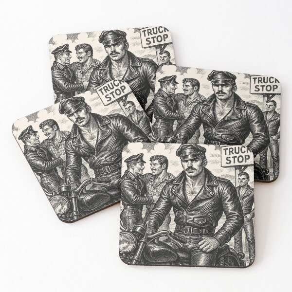 Item preview, Vintage Gay Leather Truck Stop Leather Daddy Biker Defiant Currency Tom of Finland Tribute Gay Pride Graphic Design designed and sold by ItsAKinkThing.