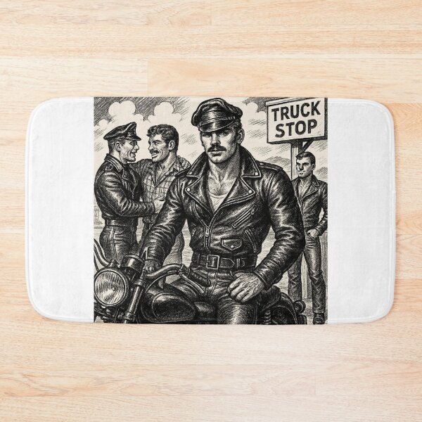 Item preview, Vintage Gay Leather Truck Stop Leather Daddy Biker Defiant Currency Tom of Finland Tribute Gay Pride Graphic Design designed and sold by ItsAKinkThing.