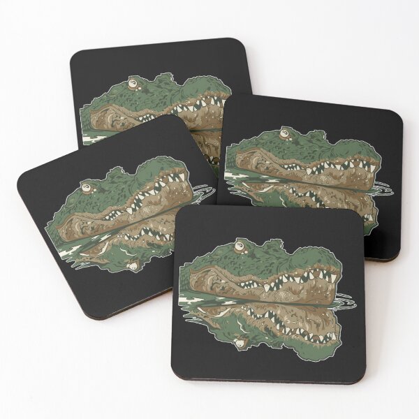 Item preview, Lurking Green Alligator Head Water Reflection - Wildlife Wall Art designed and sold by Cust-tshirts.