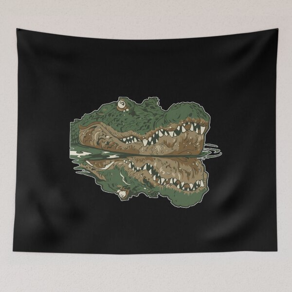 Item preview, Lurking Green Alligator Head Water Reflection - Wildlife Wall Art designed and sold by Cust-tshirts.