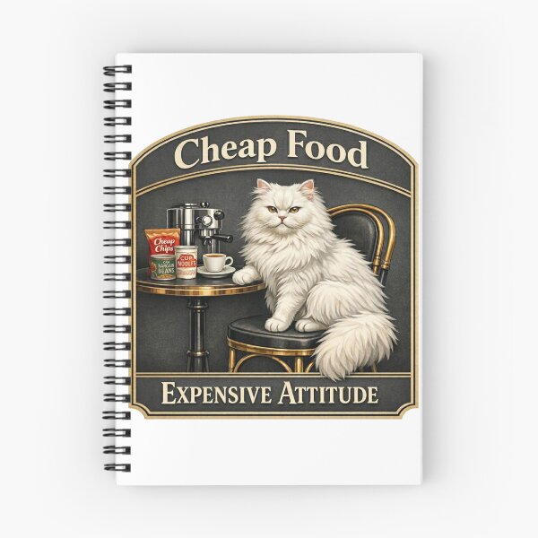 Item preview, Cheap Food Expensive Attitude Funny Cat Coffee Design designed and sold by YMLux.