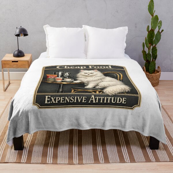 Item preview, Cheap Food Expensive Attitude Funny Cat Coffee Design designed and sold by YMLux.