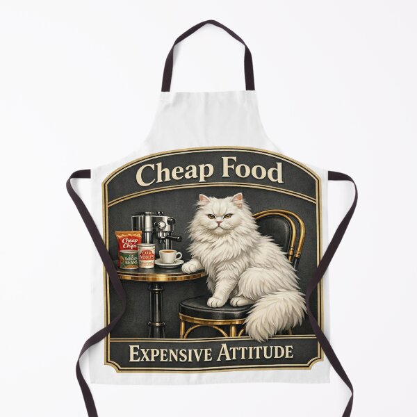 Item preview, Cheap Food Expensive Attitude Funny Cat Coffee Design designed and sold by YMLux.